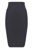 Lilideco-Pencil High Waist Bandage Knee Length Cocktail Skirt - Classic Black