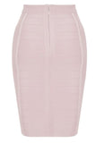 Lilideco-Pencil High Waist Bandage Knee Length Cocktail Skirt - Cream