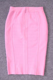 Lilideco-Pencil High Waist Bandage Knee Length Cocktail Skirt - Dusty Pink