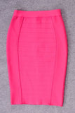 Lilideco-Pencil High Waist Bandage Knee Length Cocktail Skirt - Hot Pink