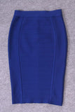 Lilideco-Pencil High Waist Bandage Knee Length Cocktail Skirt - Navy Blue