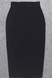 Lilideco-Pencil High Waist Bandage Midi Skirt - Classic Black