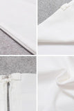 Lilideco-Pencil High Waist Bandage Midi Skirt - Pearl White