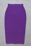 Lilideco-Pencil High Waist Bandage Midi Skirt - Plum Purple