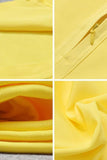 Lilideco-Pencil High Waist Bandage Midi Skirt - Sun Yellow