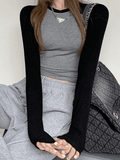 Lilideco Raglan Sleeve Rib Crop Top