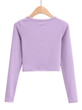 Lilideco Rib Knit Long Sleeve Crop Top