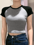 Lilideco Short Sleeve Raglan Crop Top