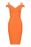 Lilideco-Sia Bandage Dress - Apricot Orange