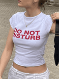 Lilideco Slogan Print White Crop Top