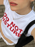 Lilideco Slogan Print White Crop Top