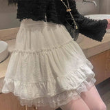 Lilideco White Lace Mini Skirt Girl Kawaii Short Skirt Clothes Korean Fashion Lolita