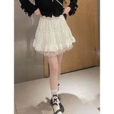 Lilideco White Lace Mini Skirt Girl Kawaii Short Skirt Clothes Korean Fashion Lolita