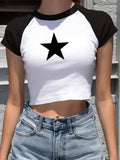 Lilideco Y2K Clothes Star Tops Tshirt Harajuku Retro Fashion