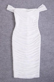 Lilideco-Zia Bodycon Wrap Midi Dress - Pearl White