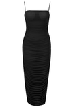 Lilideco-Zoe Bodycon Wrap Maxi Dress - Classic Black